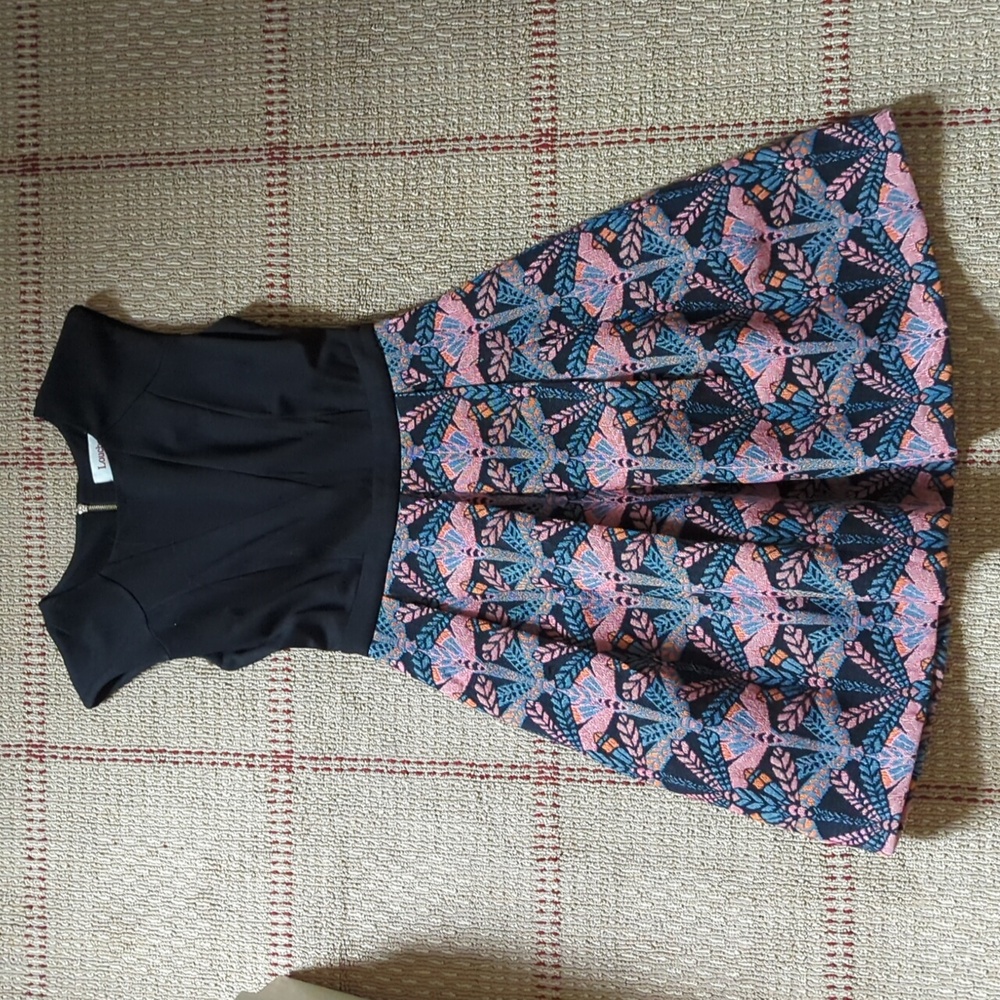Louche art deco dragonfly woven skirt mini dress